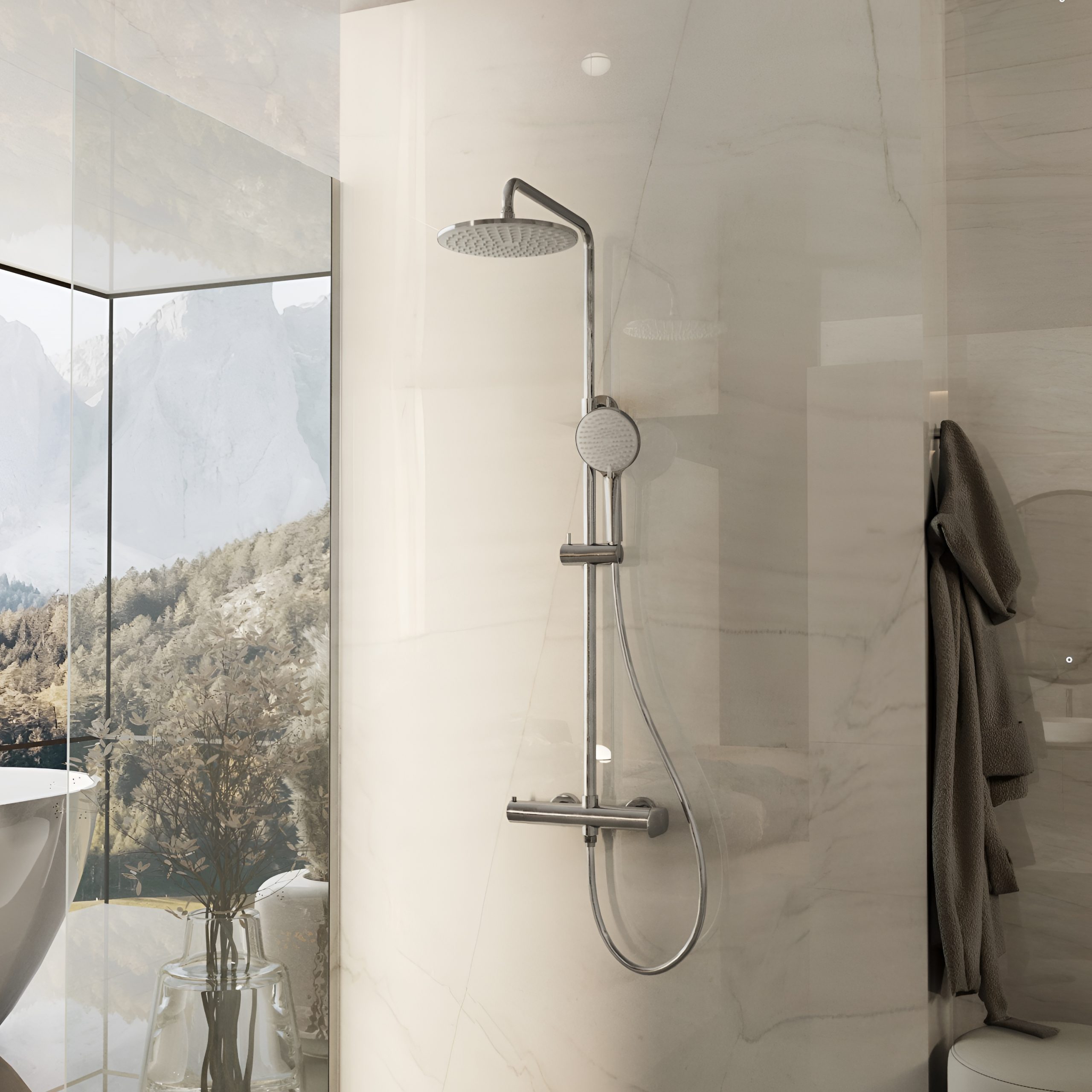 Душевая стойка со смесителем Vincea Rondo VSFS-1R0CH хром