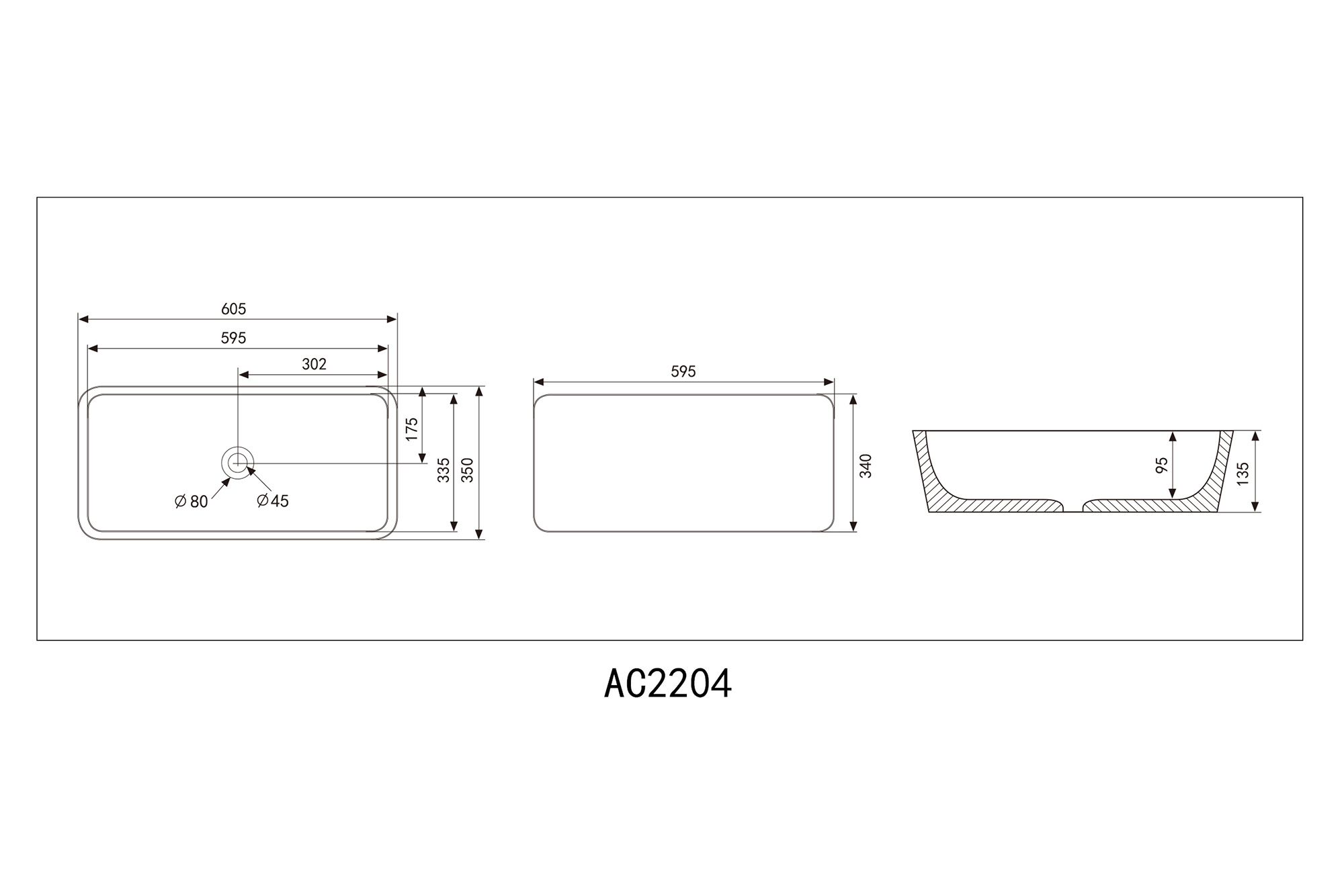 Раковина накладная ABBER Rechteck AC2204MBG зеленая матовая