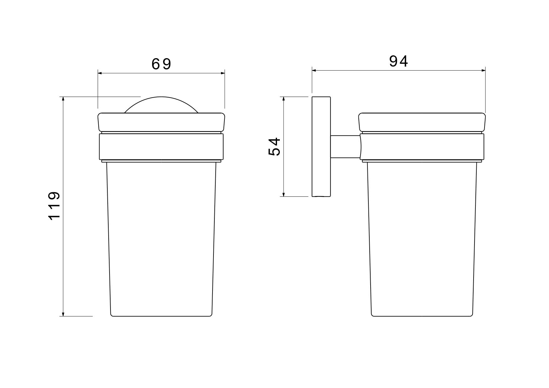 Стакан для ванной Aquatek Европа AQ4104CR хром
