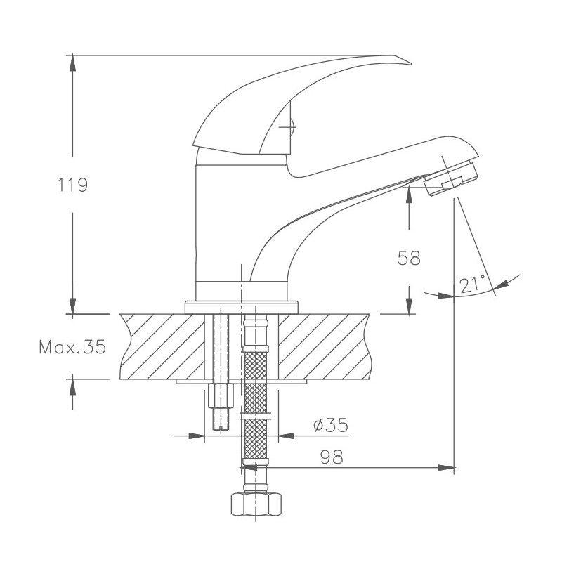 Смеситель для раковины Haiba HB1015, хром