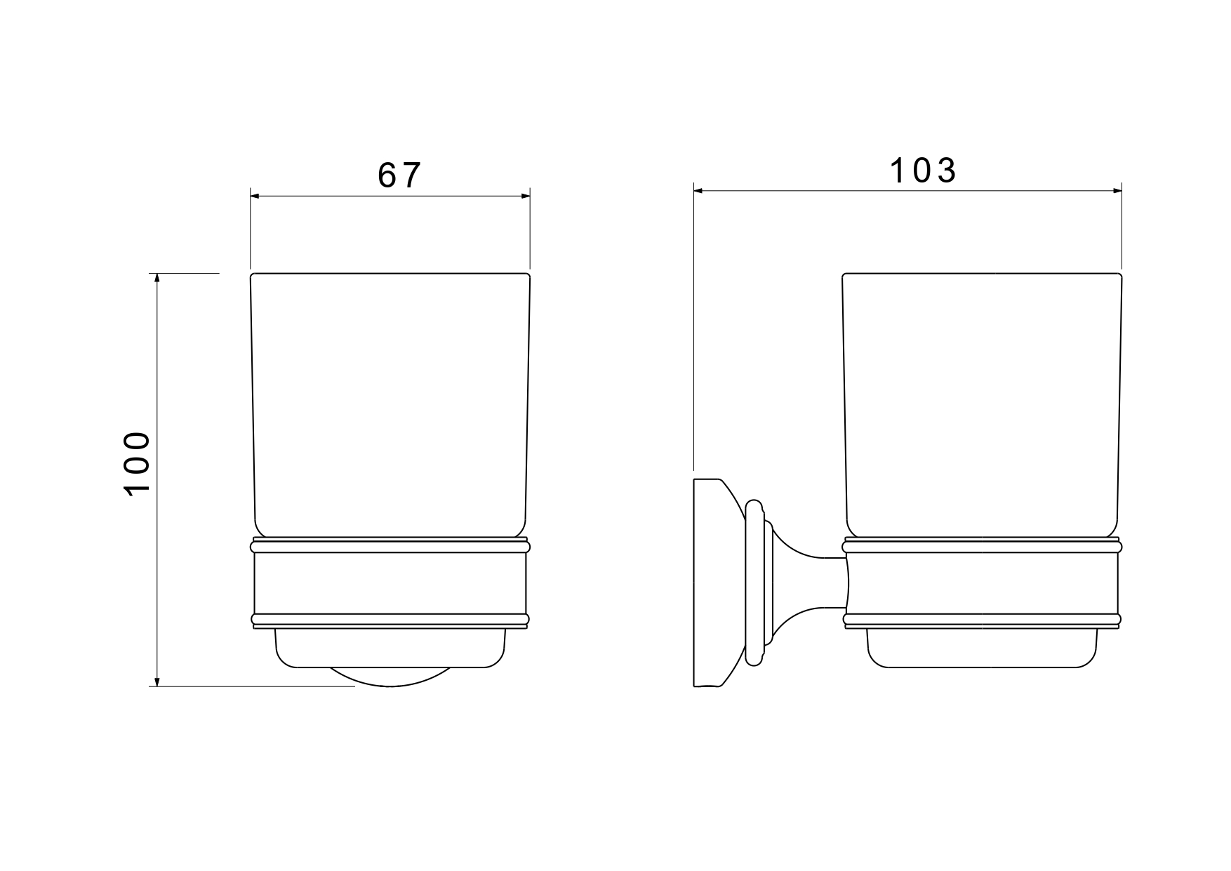 Стакан для ванной Aquatek Классик AQ4504CR хром