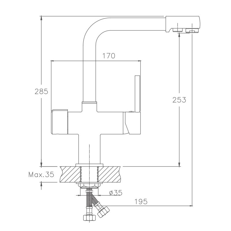 Смеситель для кухни Haiba HB70088-7, черный