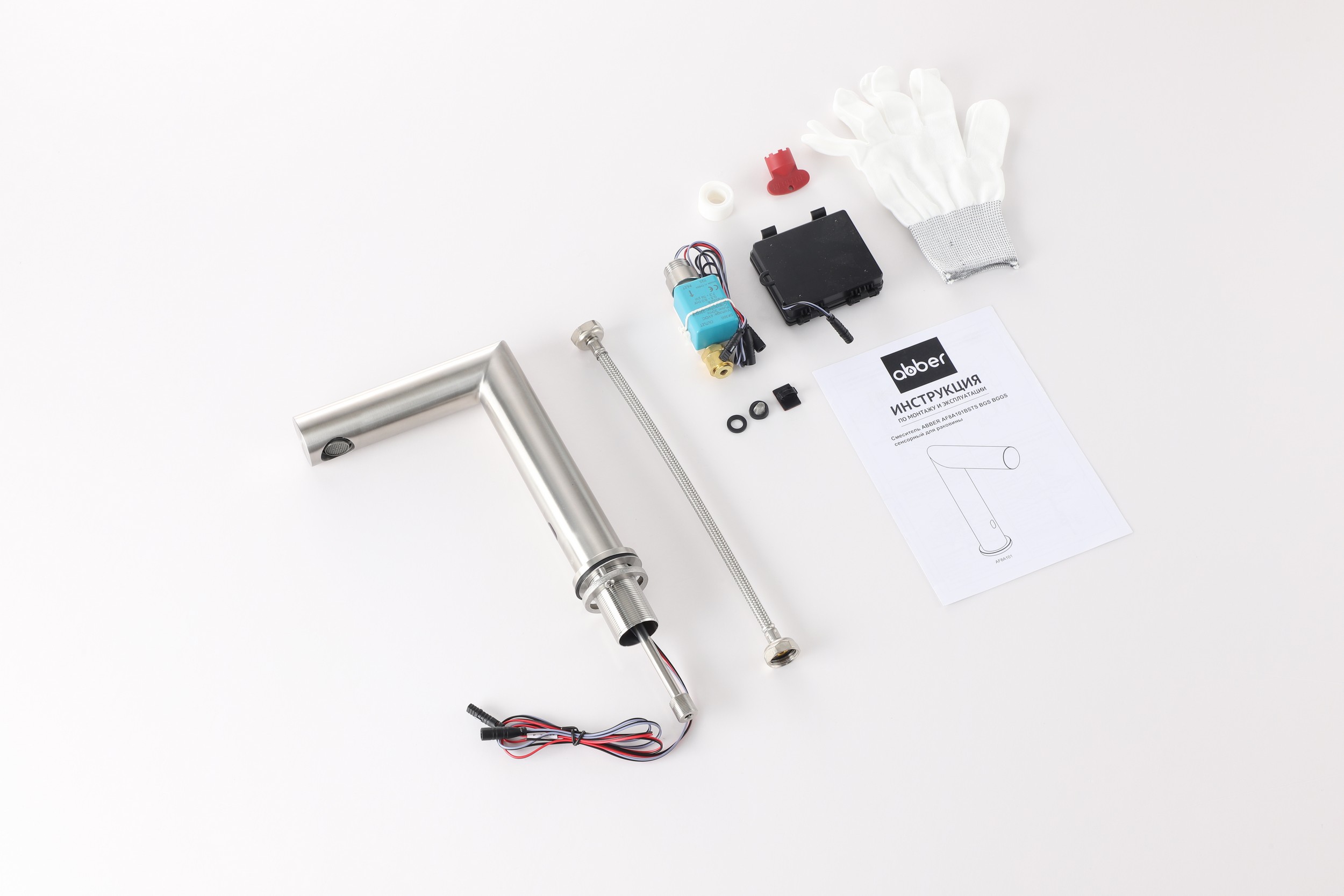 Смеситель ABBER Perfekte 316 AF8A101BSTS сенсорный для раковины, сталь брашированная