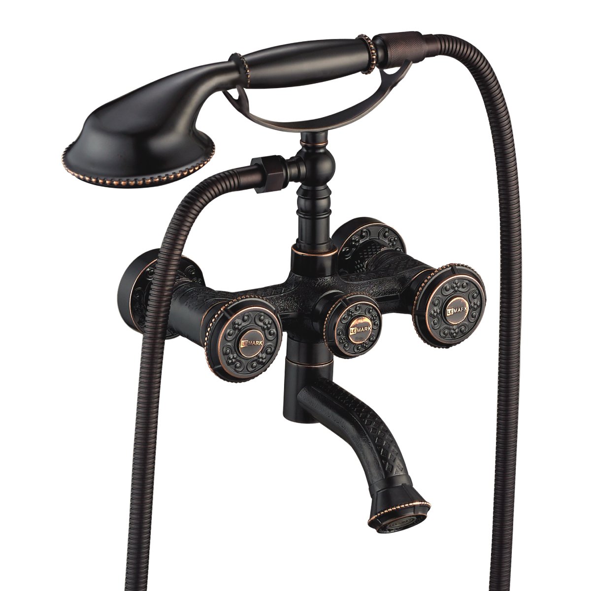 Смеситель для ванны с душем Lemark Jasmine  LM6614ORB черная бронза