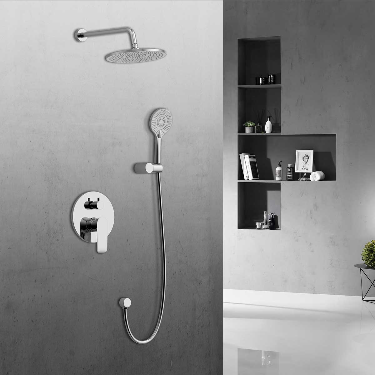 Встраиваемая душевая система со смесителем Vincea Esse VSFW-1E1CH хром