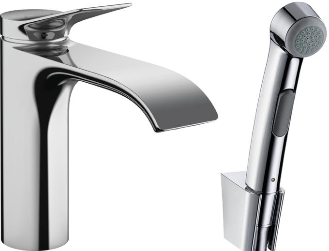 Смеситель для раковины с гигиеническим душем Hansgrohe Vivenis 75210000 хром
