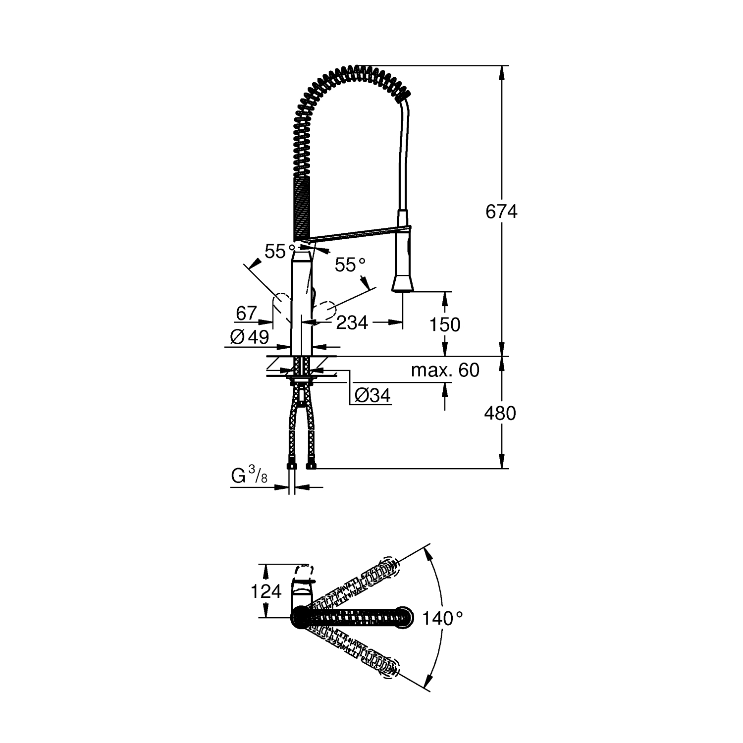 Смеситель для кухни Grohe K7 32950000 хром