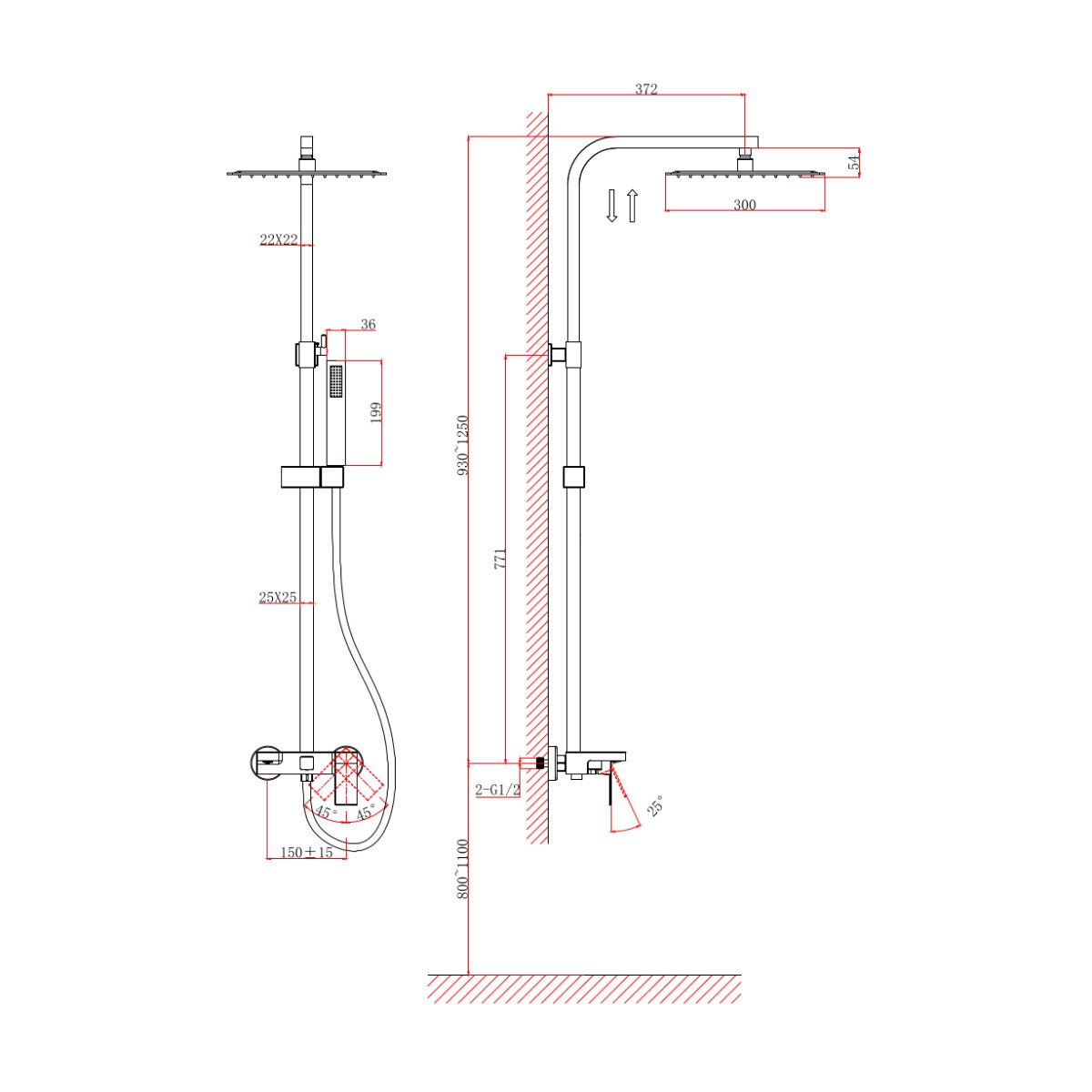 Душевая система D&K Bayern.Liszt DA1513706A04, серый графит