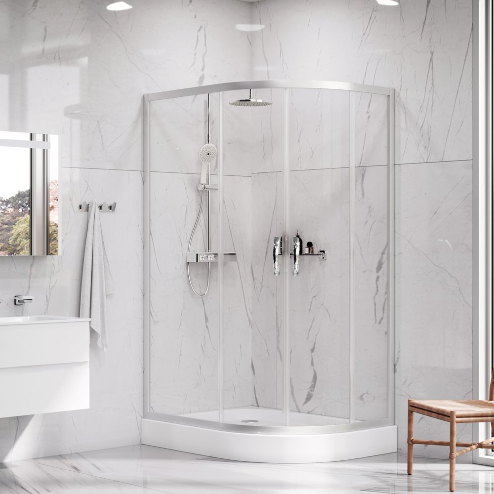 Душевой угол Am.Pm Bliss L 120x80x206 профиль хром, стекло прозрачное