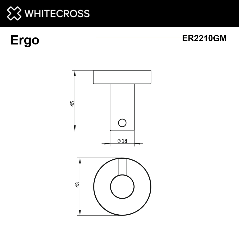 Крючок WHITECROSS Ergo ER2210GM (оружейная сталь)