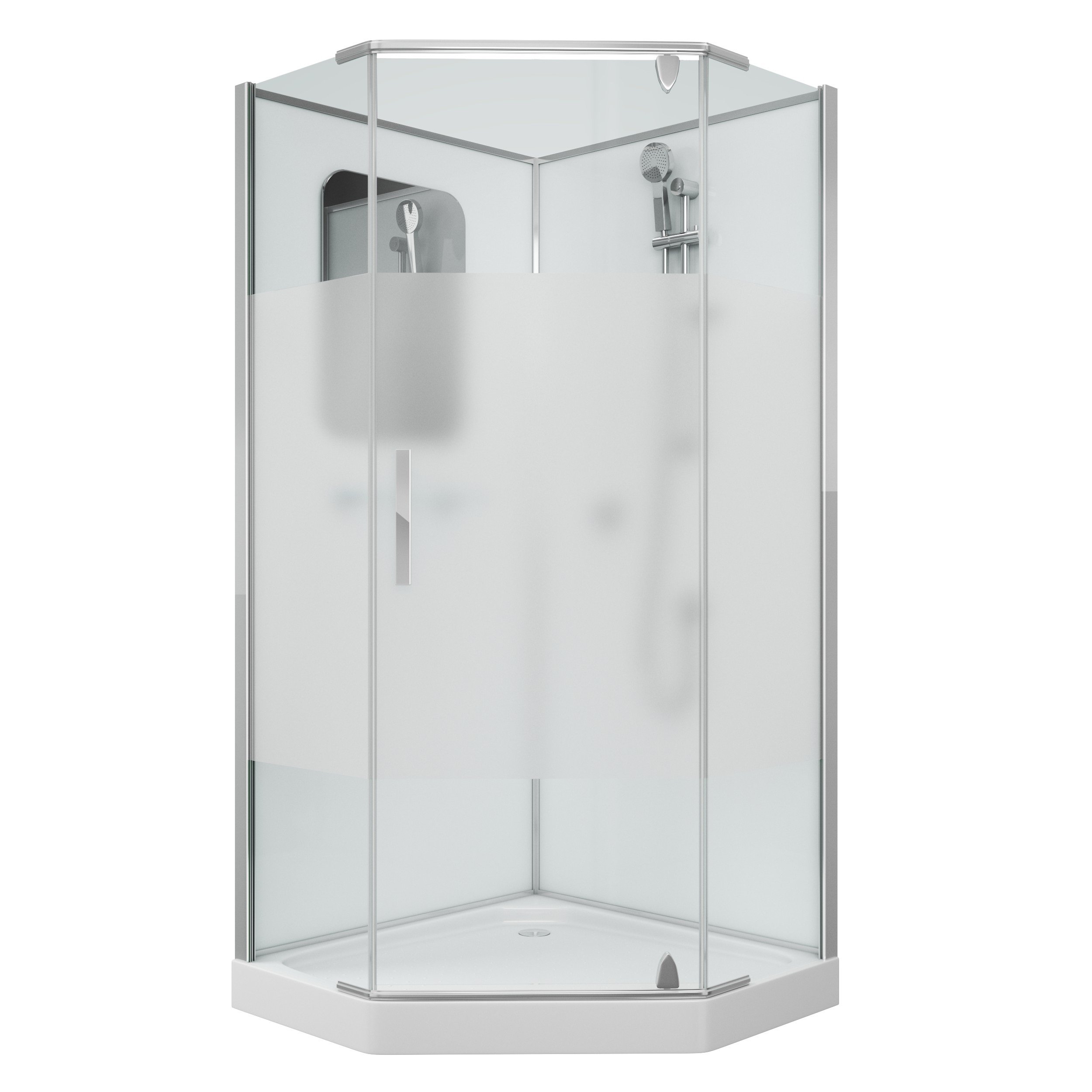 Душевая кабина Grossman GR171D 90x90x205 профиль хром, стекло прозрачное/матовое