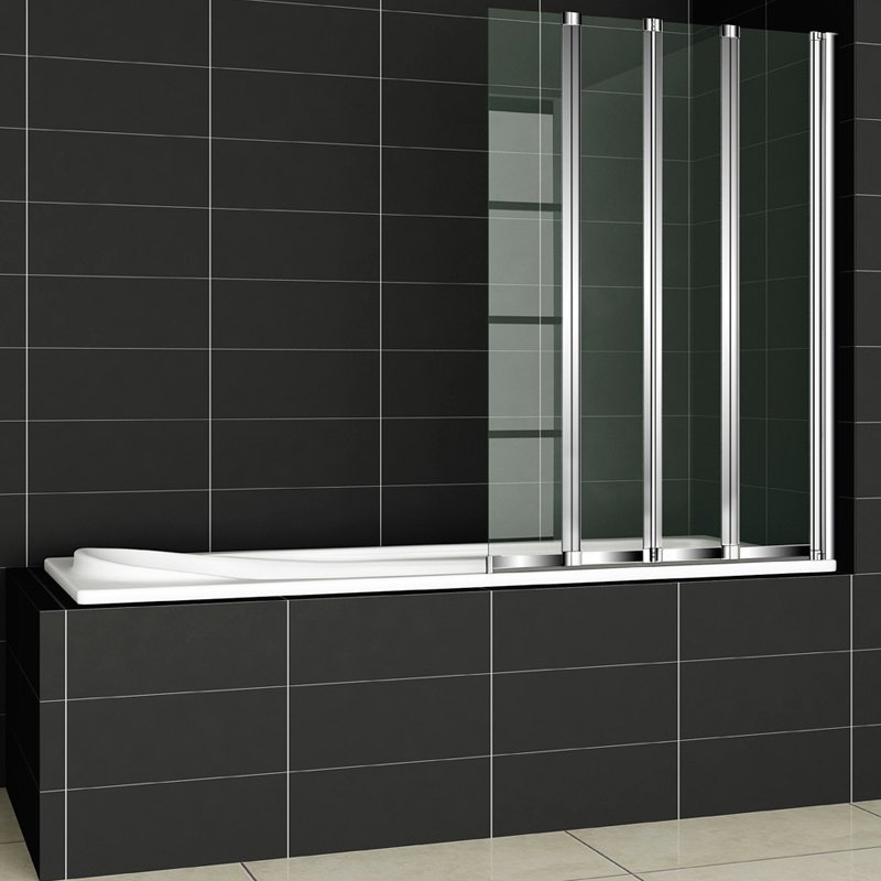 Шторка на ванну Cezares Pratico V-4 100x140 профиль Хром стекло прозрачное