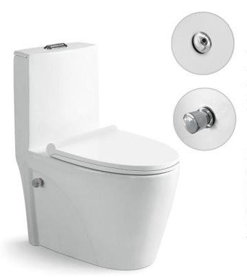 Унитаз напольный с функцией биде SantiLine SL-5012SM-BD белый, с сиденьем микролифт