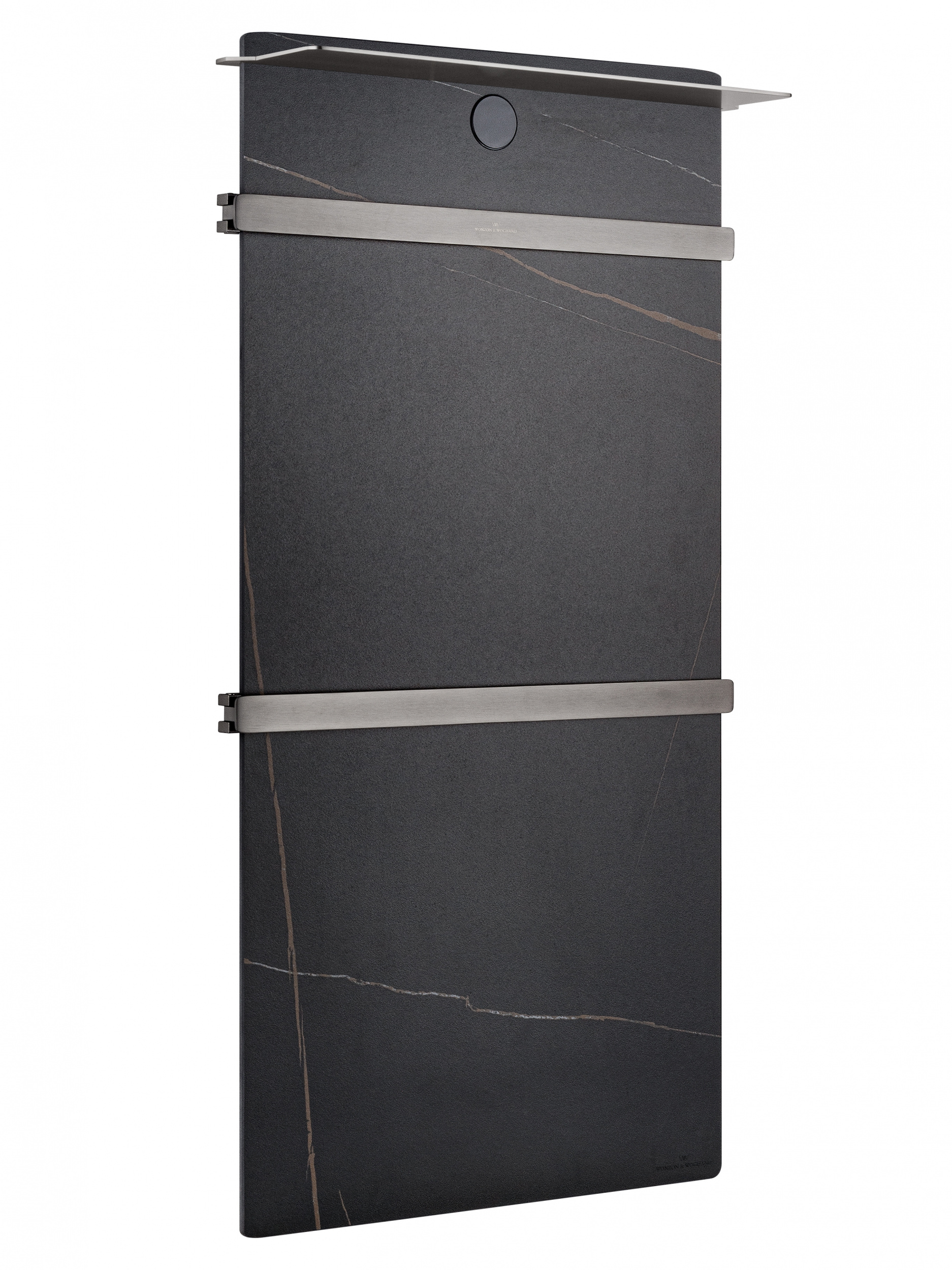 Полотенцесушитель электрический с каменной плитой Черный мрамор WONZON & WOGHAND STUTTGART, Темный графит (WW-A504-GM)