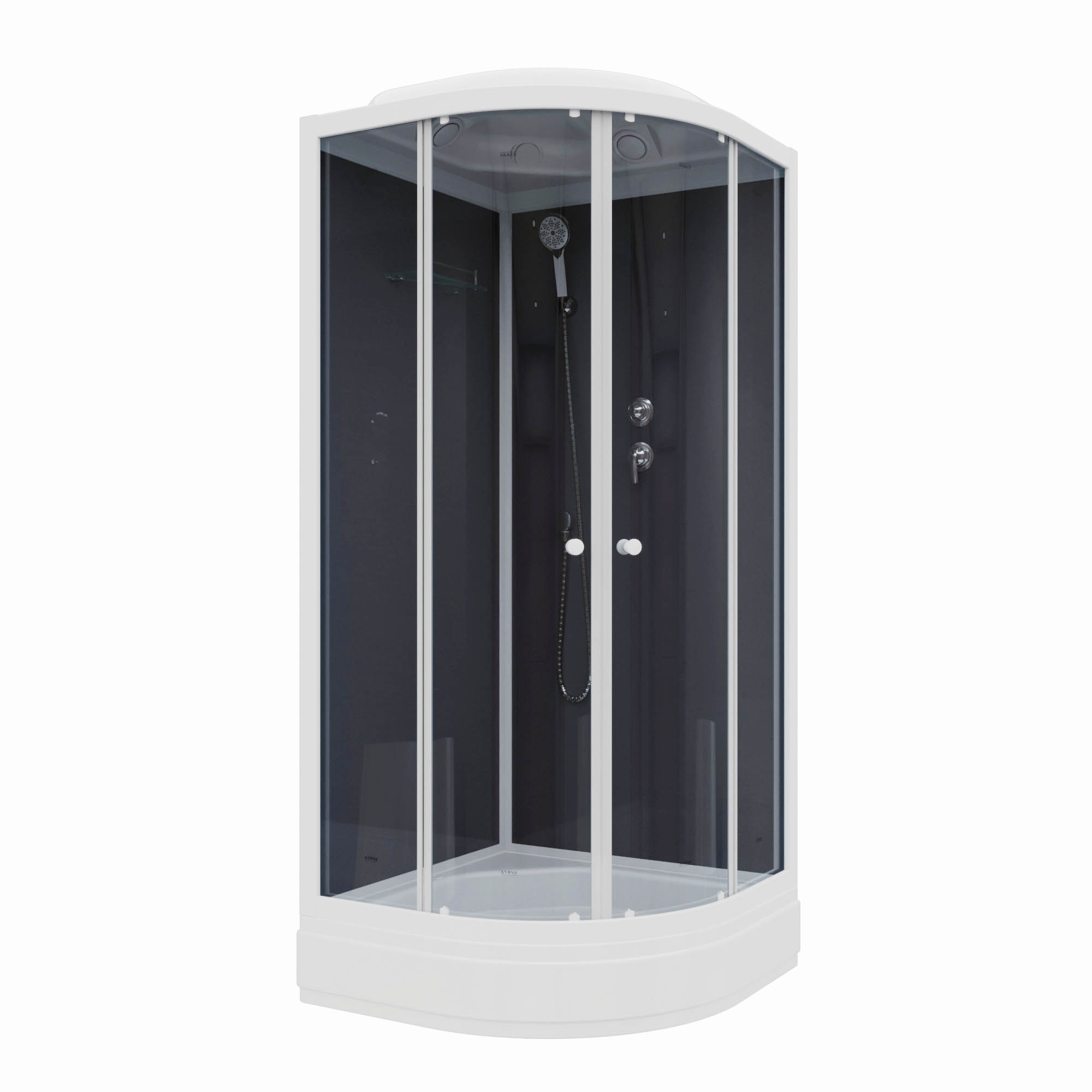 Душевая кабина Parly Classic CM86 85x85x215 профиль белый, стекло тонированное