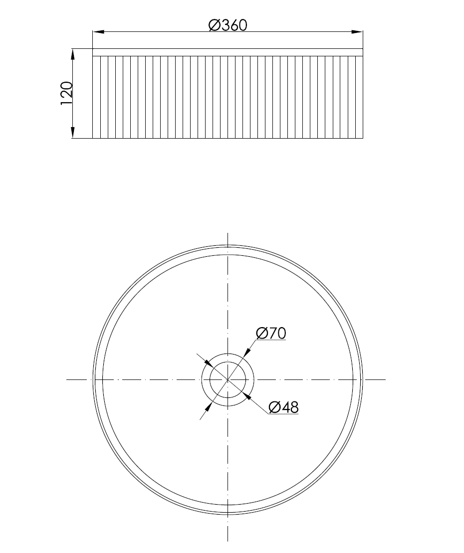 Раковина накладная 36см Benesque Lumiere 3001010104 латунь брашированная