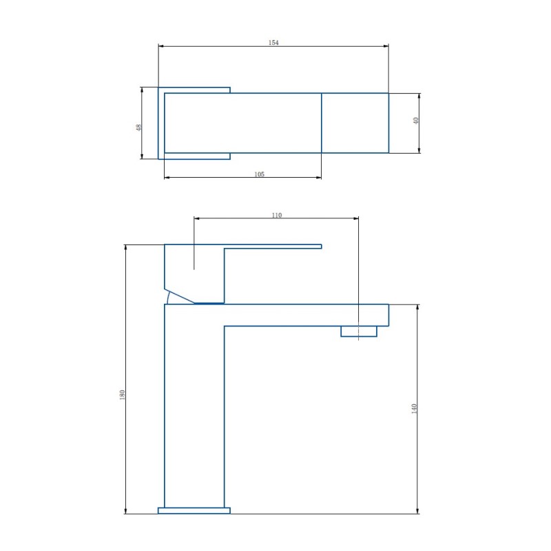 Смеситель для раковины Haiba HB10803-2, сталь