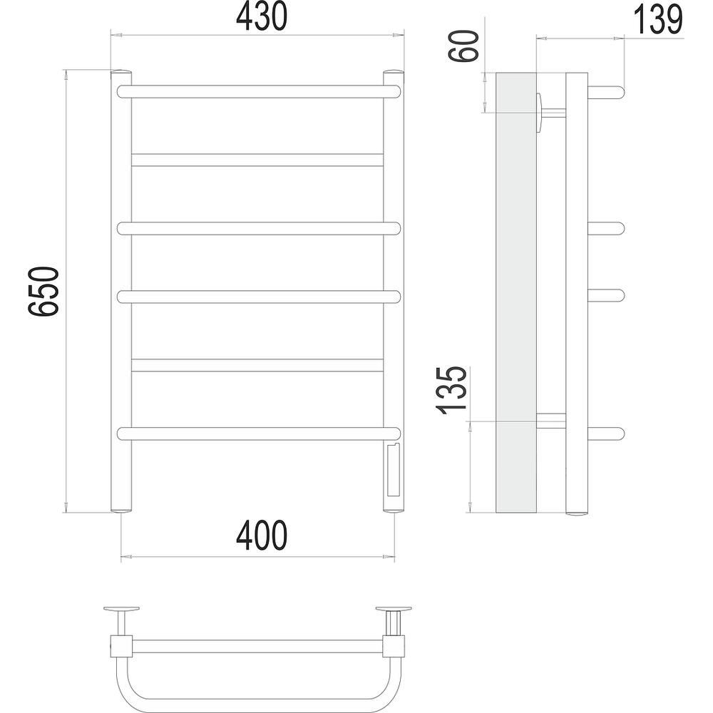 Полотенцесушитель электрический Terminus Евромикс квадро П6 40х65