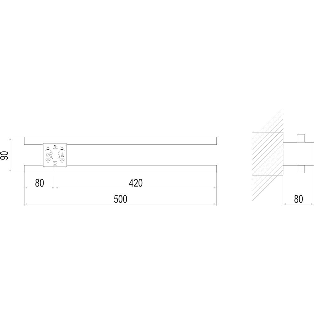 Полотенцесушитель электрический Terminus Полка П2 ПРОФ 50х90