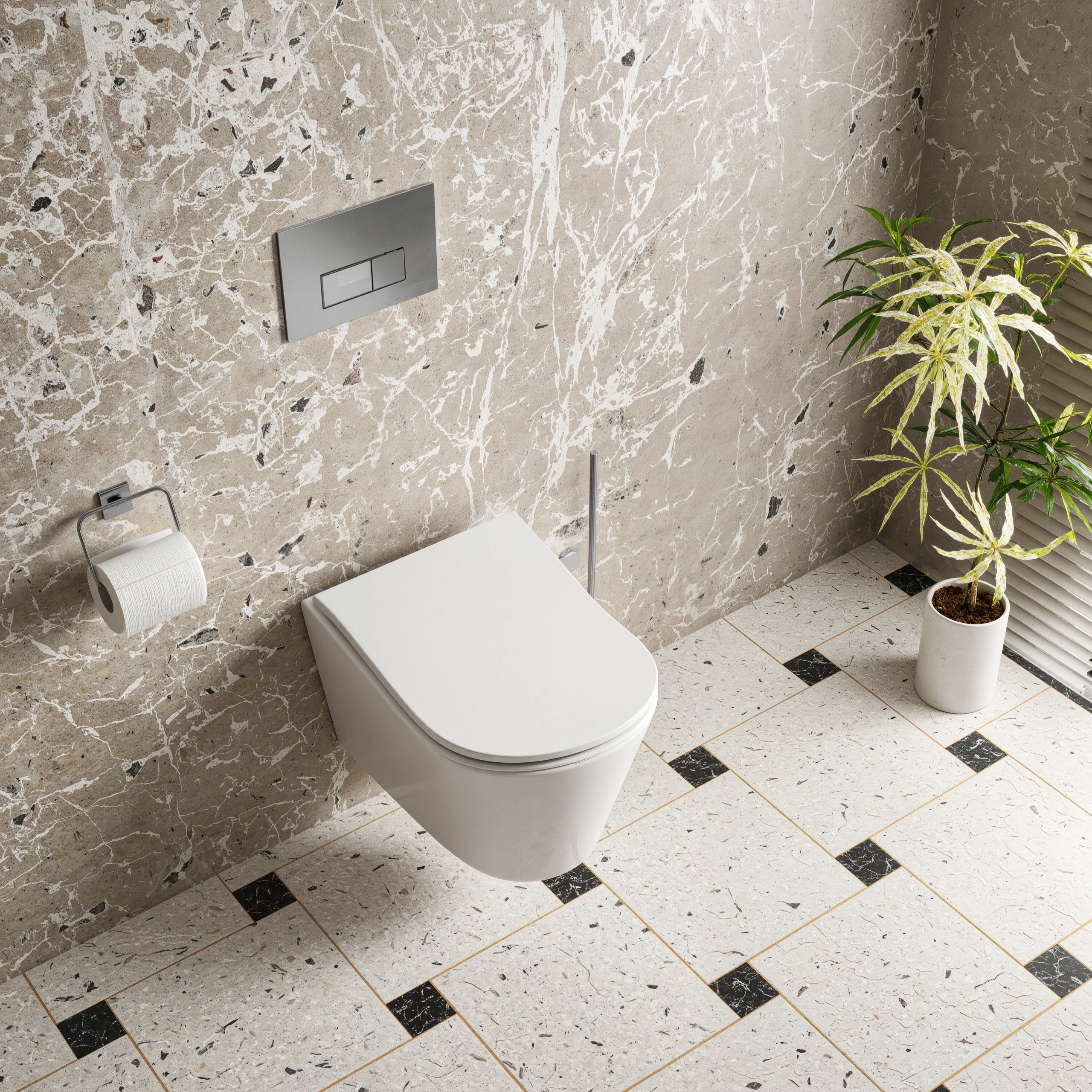 Унитаз подвесной D&K Bamberg DT1556516 белый, с сиденьем микролифт