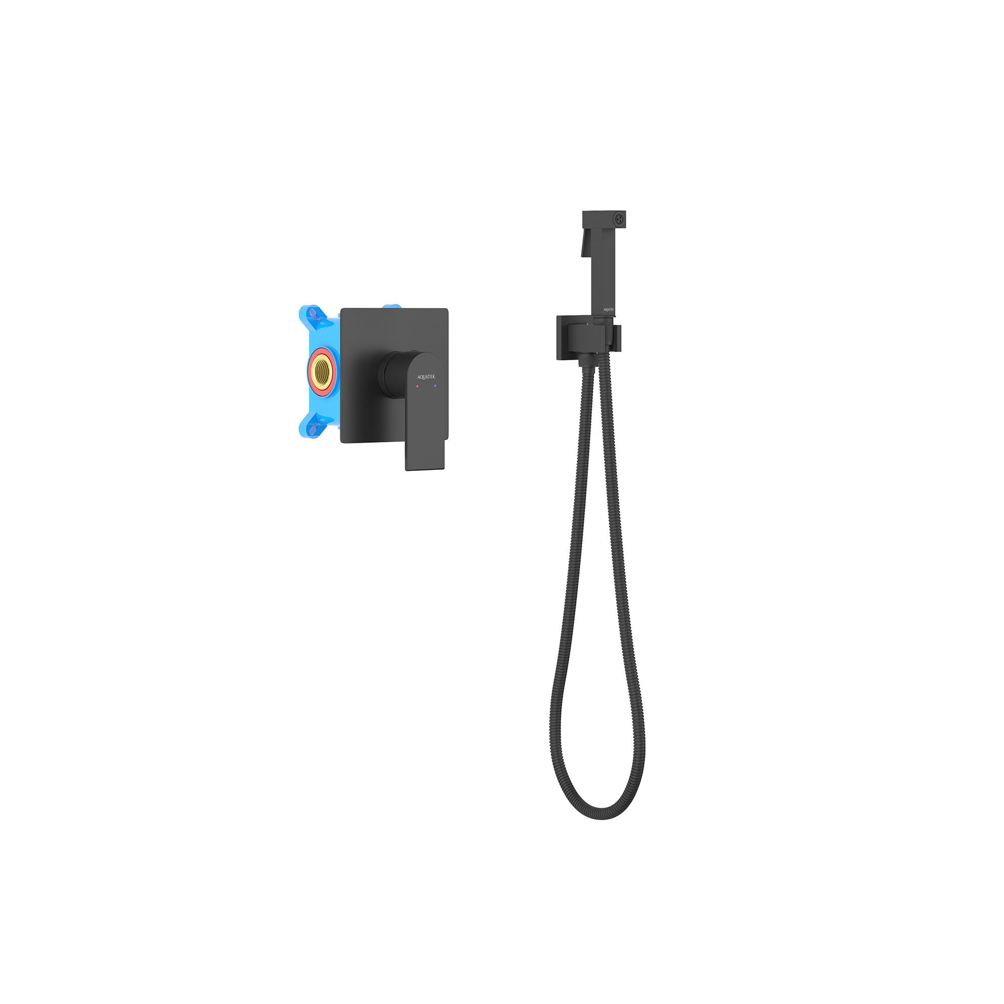 Гигиенический душ со смесителем Aquatek Лира AQ1419MB черный матовый