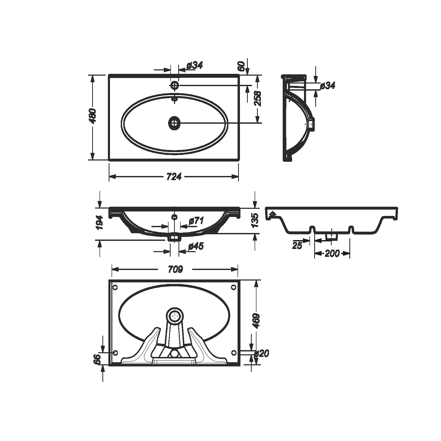 Раковина подвесная 70см Sanita Luxe Next NXT70SLWB01 белый