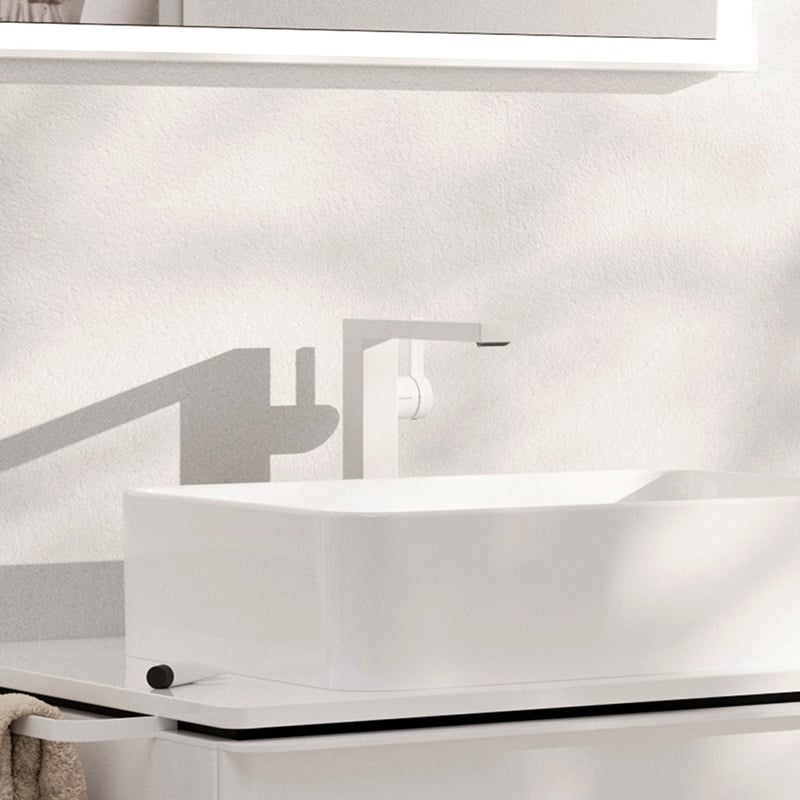 Смеситель для раковины Hansgrohe Tecturis E 73070700 белый матовый