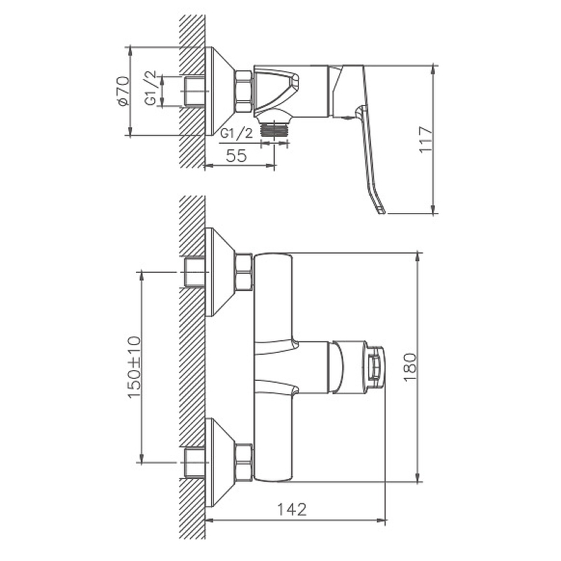Гигиенический душ со смесителем Haiba HB55556 хром