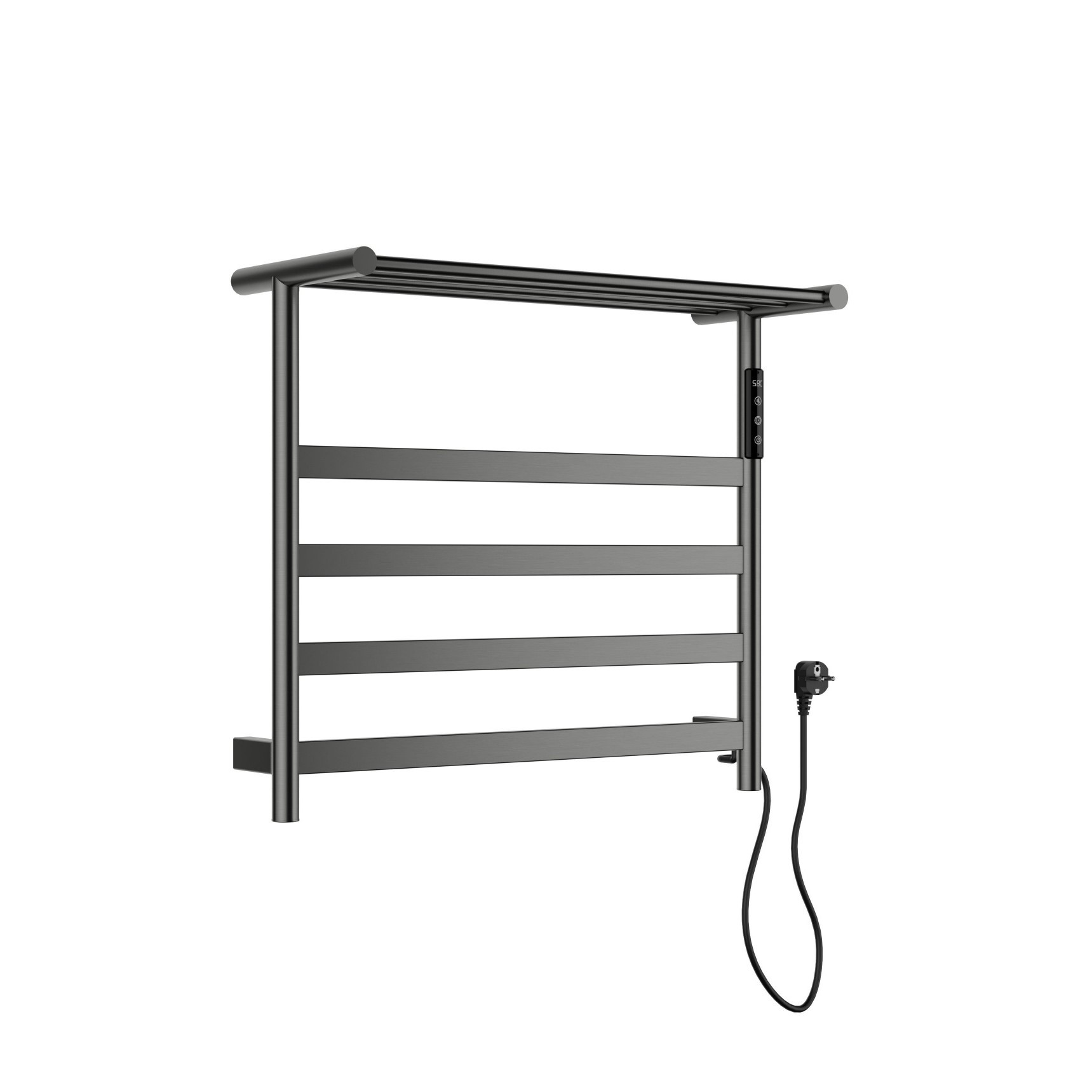 Полотенцесушитель электрический с полкой WONZON & WOGHAND ESSEN, Темный графит (WW-A402-GM)