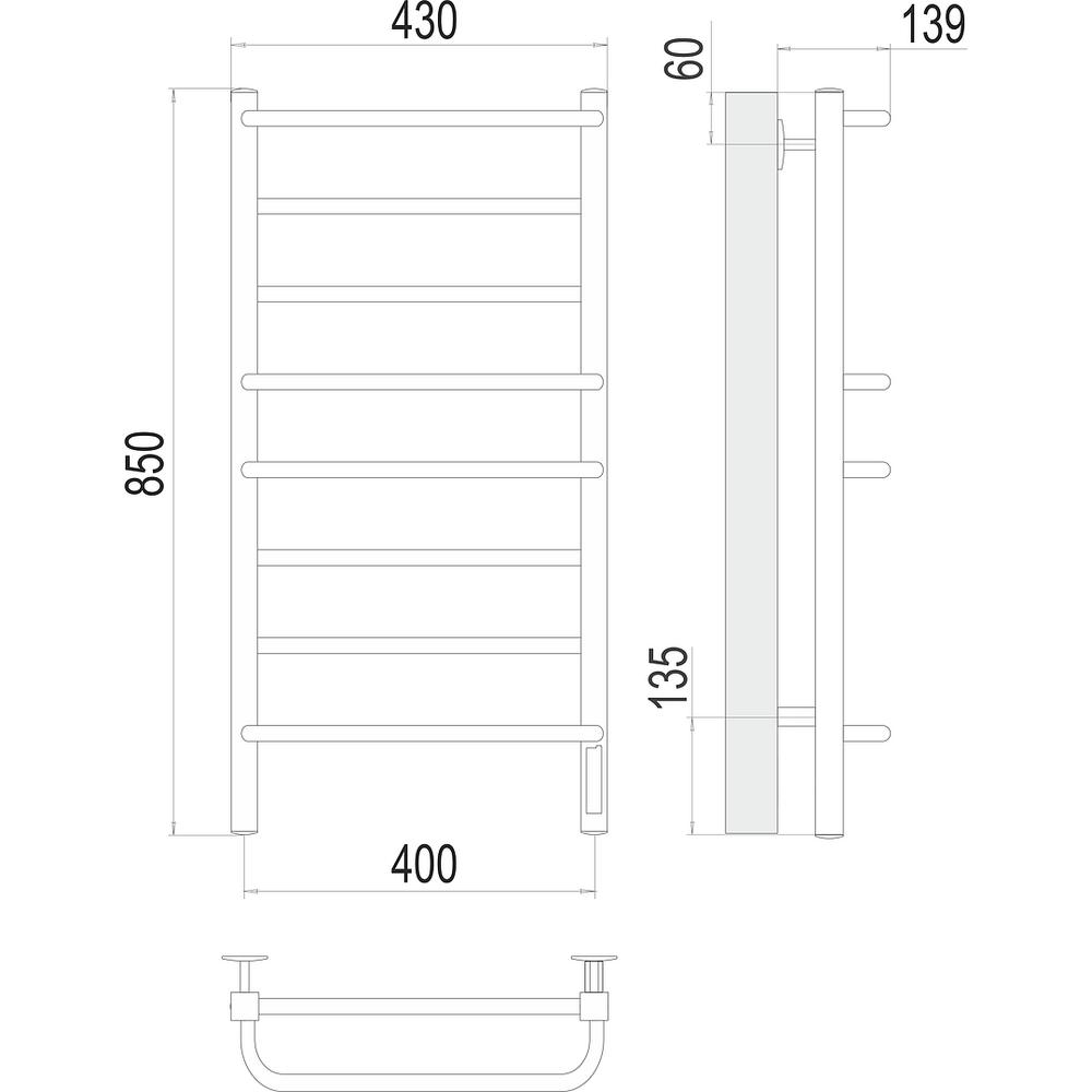 Полотенцесушитель электрический Terminus Евромикс квадро П8 40х85