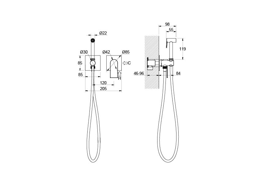 Гигиенический душ со смесителем Aquatek Лира AQ1420CR хром