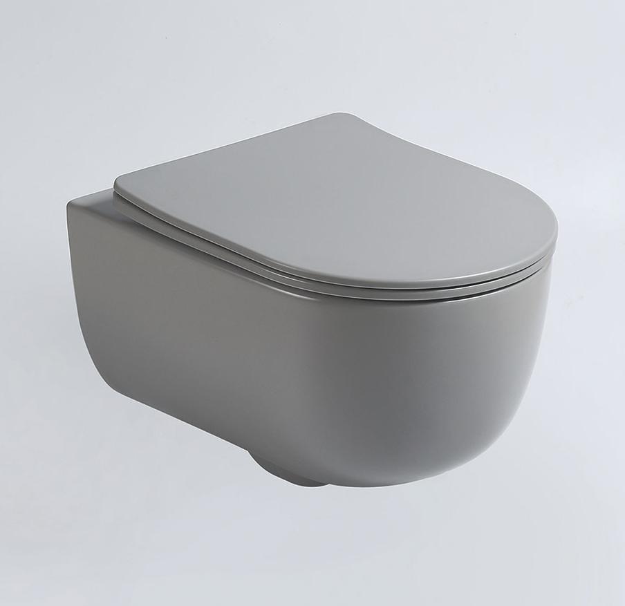 Унитаз подвесной безободковый Vincea Evo VT1-34SMG серый матовый, с сиденьем микролифт