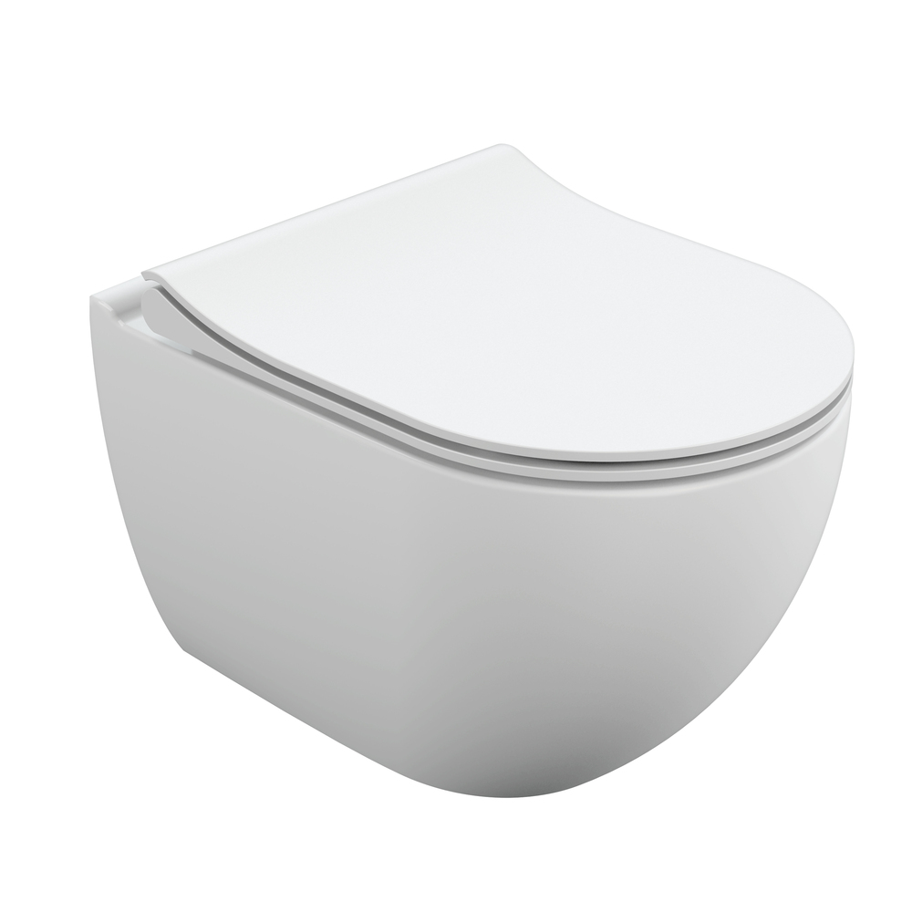 Унитаз подвесной безободковый Cersanit BRASKO SMART CLEAN 64824 белый, с сиденьем микролифт