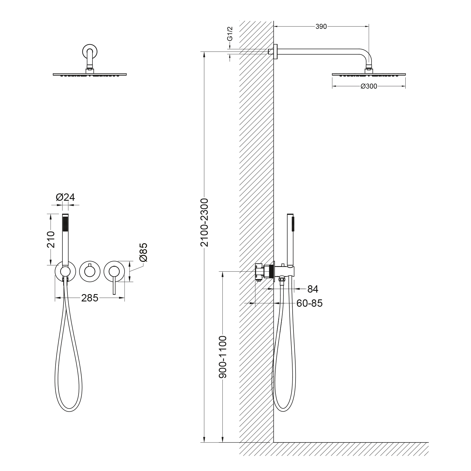 Встраиваемая душевая система со смесителем Timo Saona SX-2349/19SM розовое золото