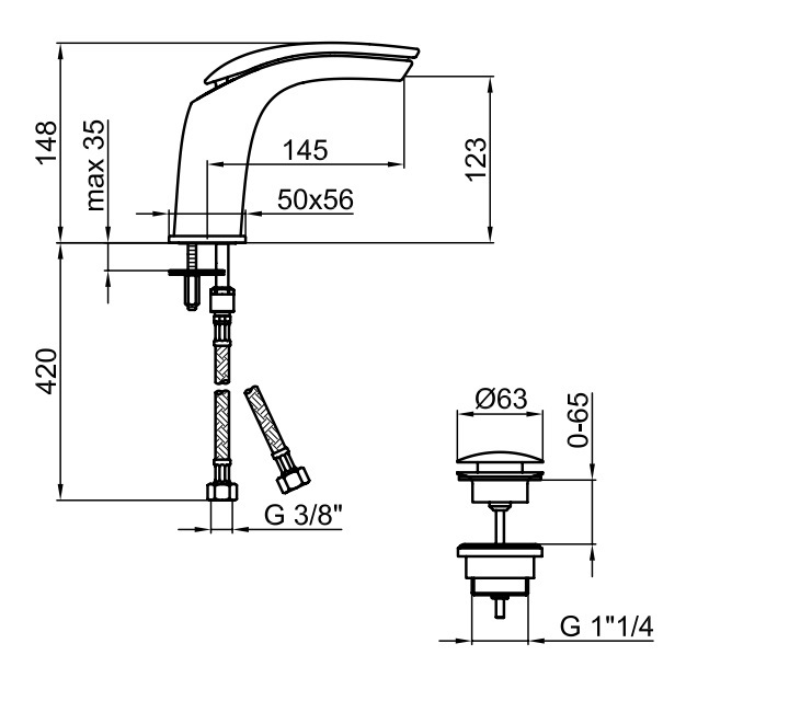 Смеситель для раковины Webert Aria AI832001844, белый