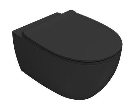 Унитаз подвесной безободковый Globo 4ALL MDS03AR черный матовый, без сиденья