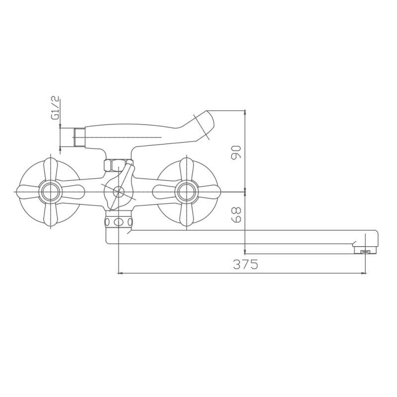 Смеситель для ванны Haiba HB2225, хром