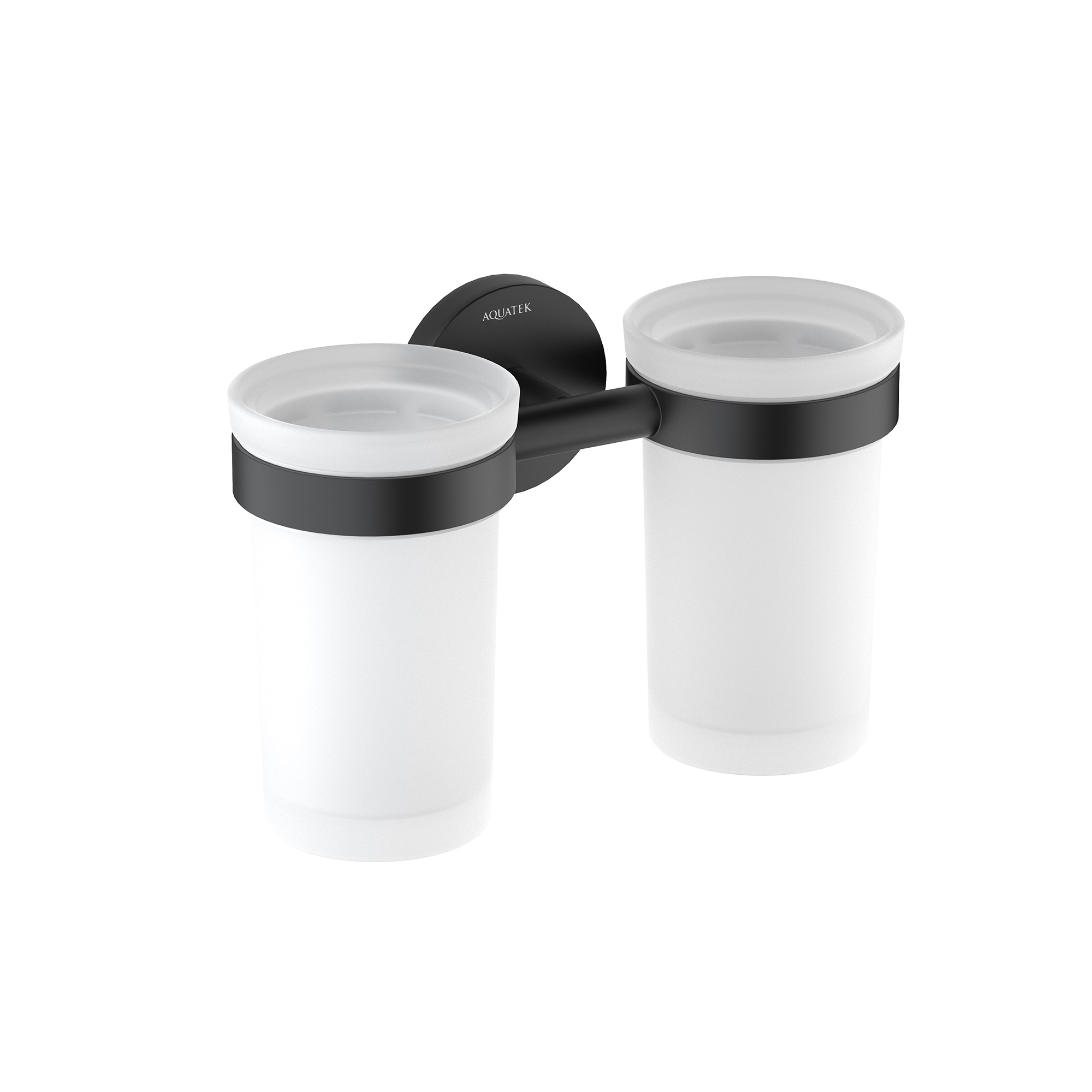 Стакан для ванной двойной Aquatek Европа AQ4117MB черный матовый