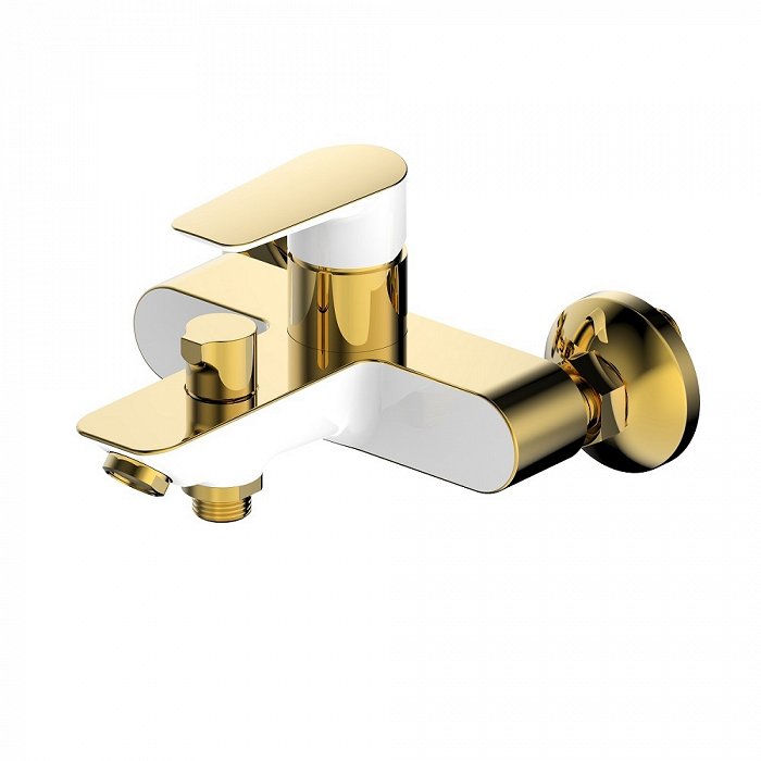 Смеситель для ванны с душем IDDIS Cloud CLOWG02i02 белый глянцевый/золото