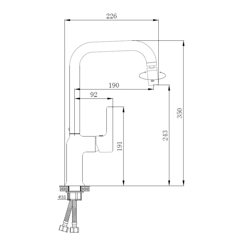 Смеситель для кухни Haiba HB70814, хром