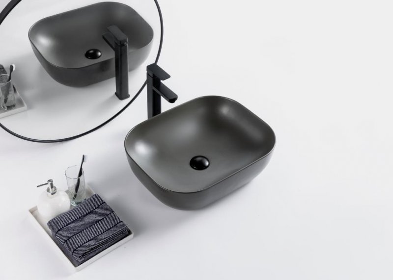 Раковина накладная BelBagno BB1302-H311 серый матовый