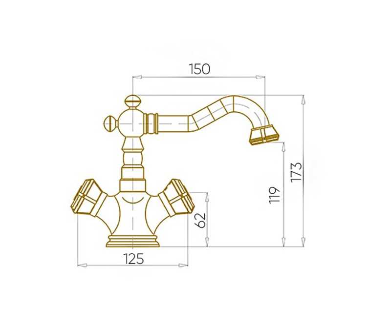 Смеситель для раковины Bronze de Luxe ROYAL 10218/1, бронза