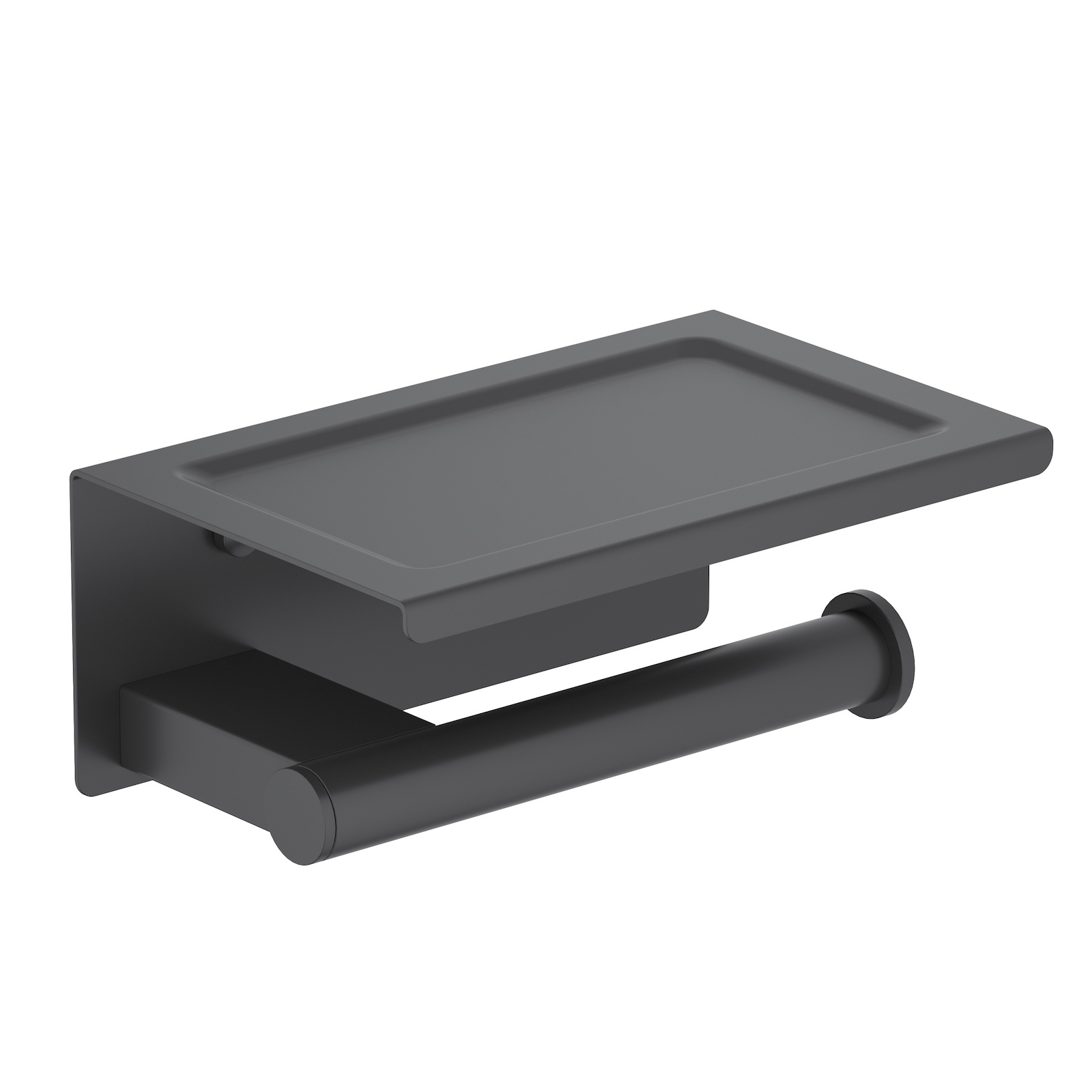 Держатель туалетной бумаги с полкой для телефона Timo Luiro 18543/03 черный матовый