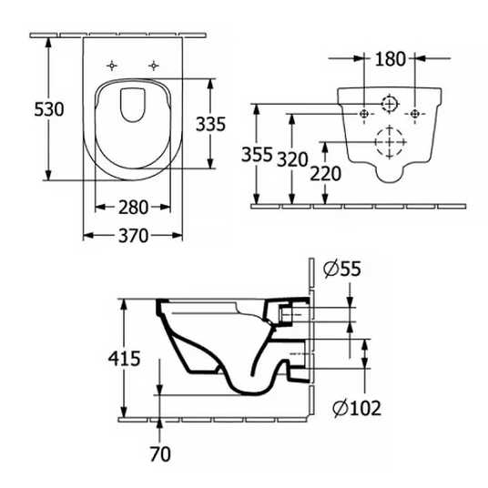 Унитаз подвесной безободковый Villeroy&Boch Architectura Pack 4694CL01 с сиденьем микролифт