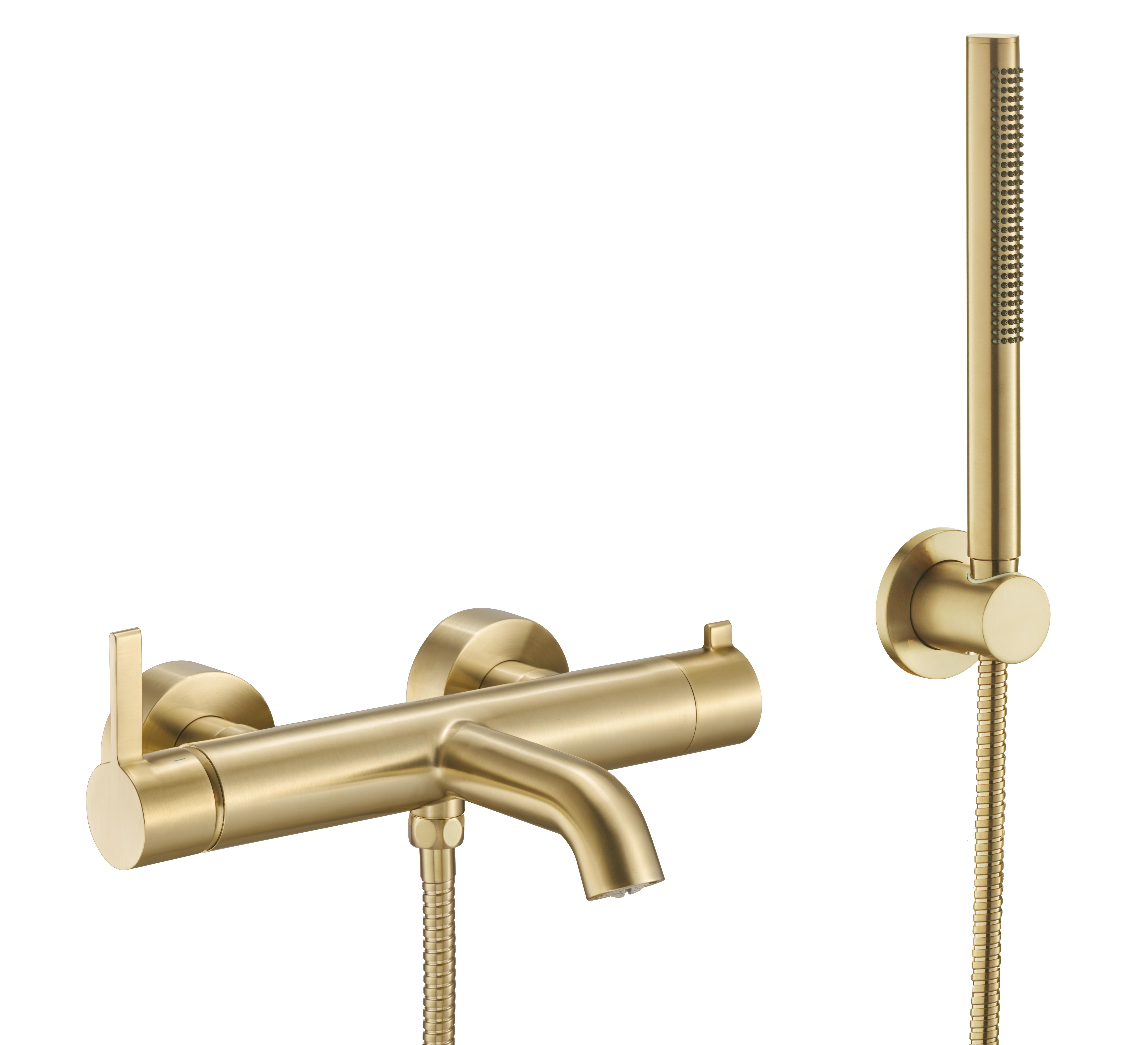 Смеситель для ванны с душевым гарнитуром Benesque Lumiere 11010904 латунь брашированная