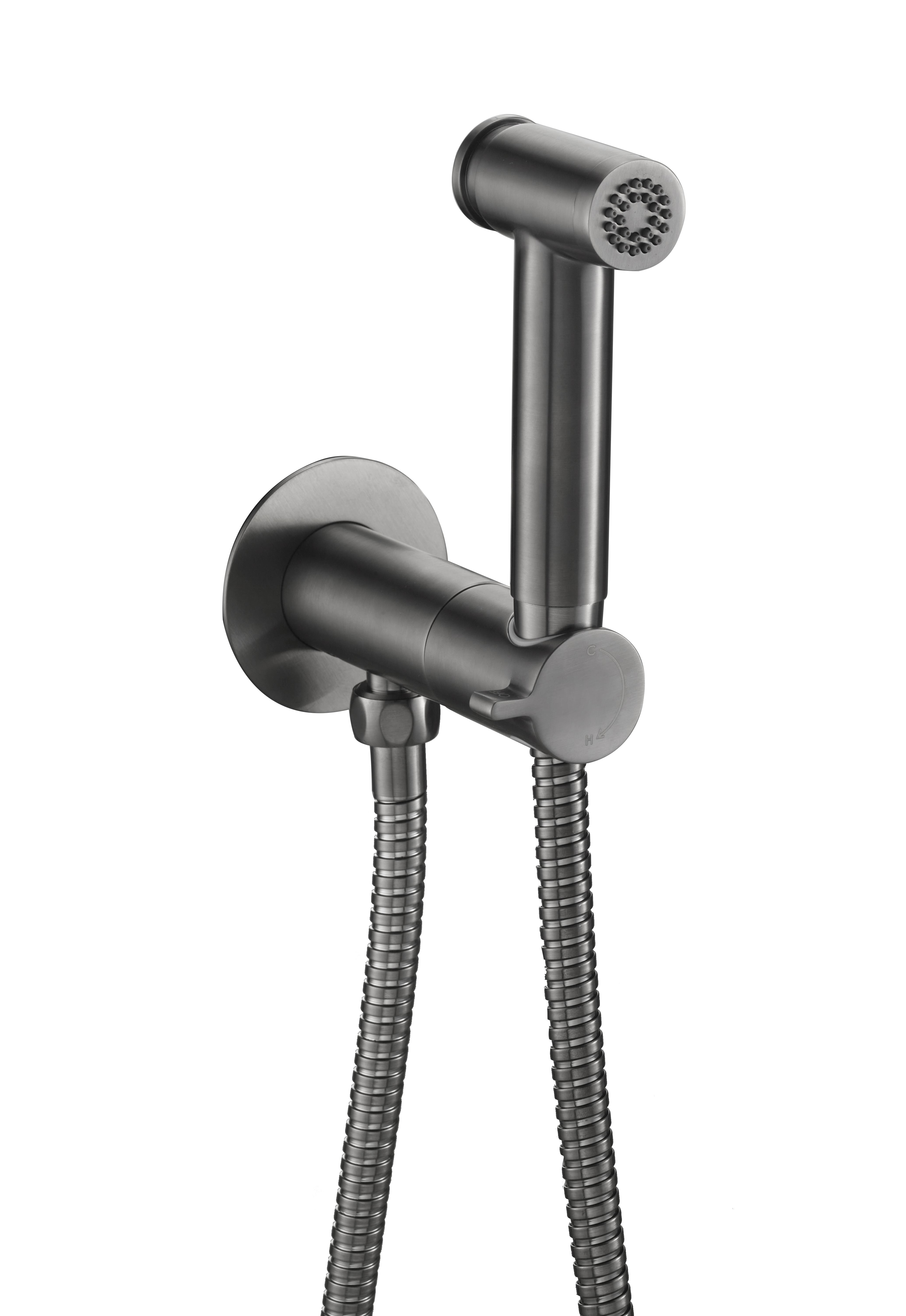 Гигиенический душ с прогрессивным смесителем Benesque Lumiere 26010103 черный брашированный