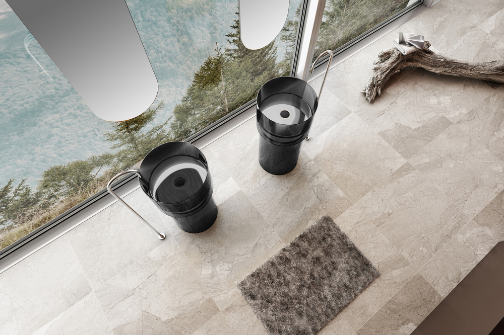 Раковина напольная 45см ABBER Kristall AT2701Onyx-H черный