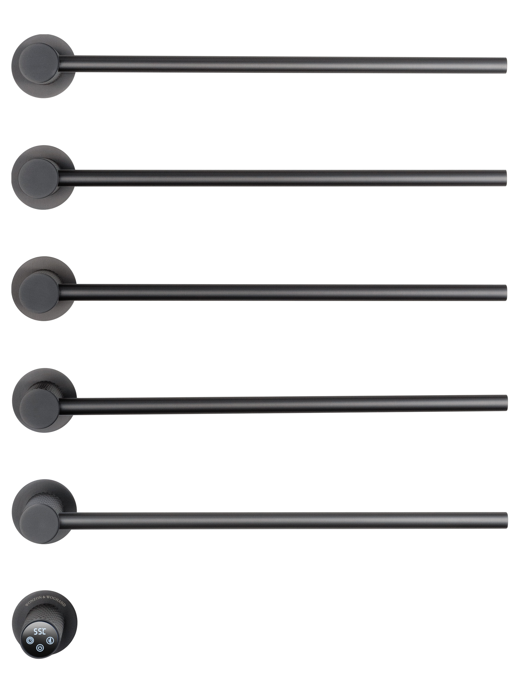 Полотенцесушитель электрический встраиваемый WONZON & WOGHAND MÜNCHEN, Темный графит (WW-A355-GM)