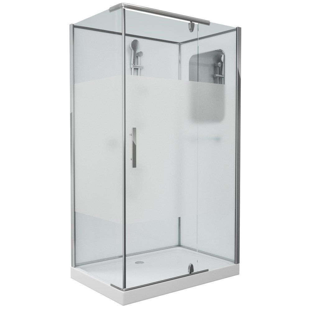 Душевая кабина Grossman GR172QL 80x120x205 профиль хром, стекло прозрачное/матовое