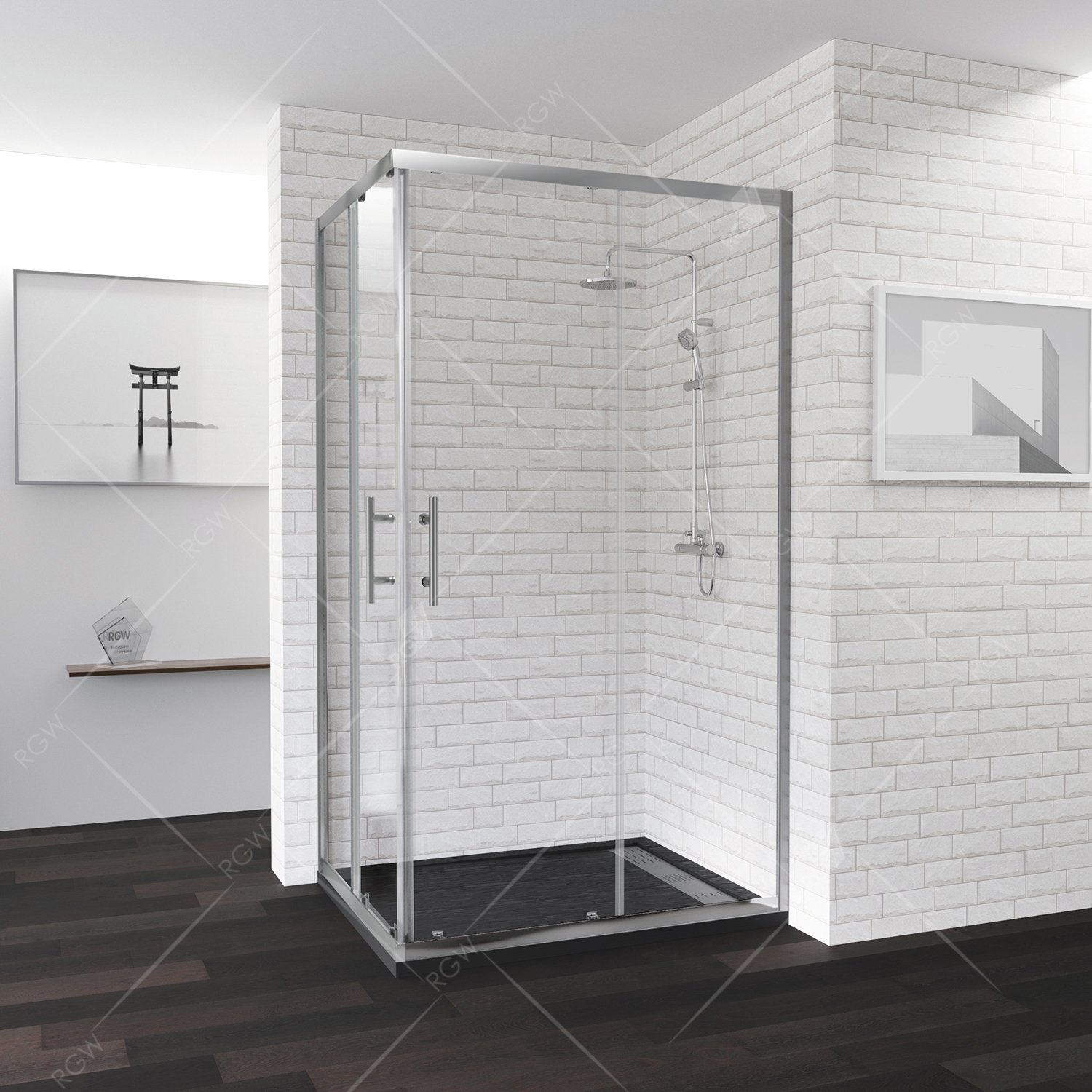 Душевой угол RGW Passage 100x80x185 профиль хром, стекло прозрачное